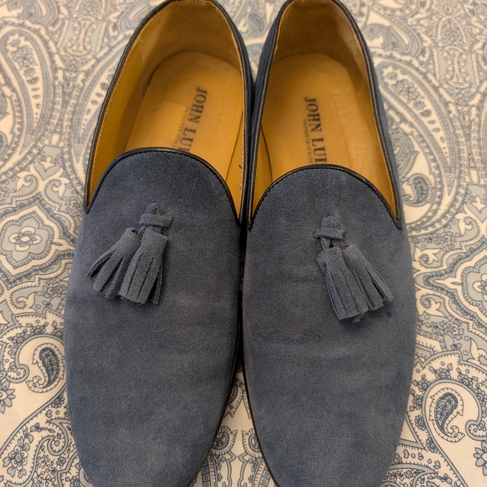 John Luis Blue Suede Loafers
